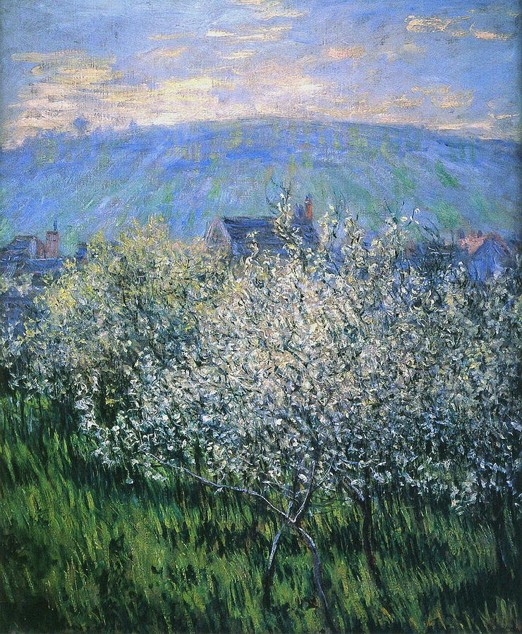 Impressionism Painting - Plums Blossom by Claude Monet