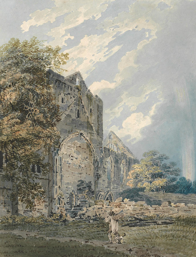 Pluscardine Abbey, Elgin Painting by Thomas Girtin
