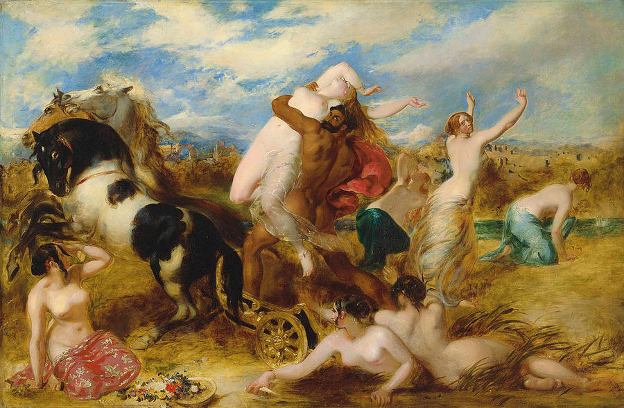 Pluto carrying off Proserpine Painting by William Etty