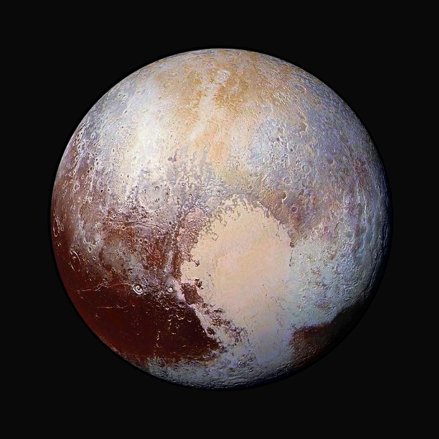 Space Photograph - Pluto Dazzles in False Color - Square Crop by Eric Glaser