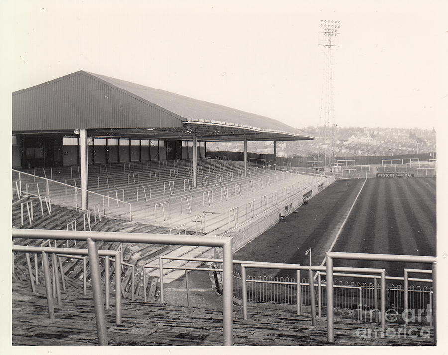Plymouth Argyle - Home Park - Lyndhurst Stand 1 - BW - 1960s Photograph by Legendary Football Grounds