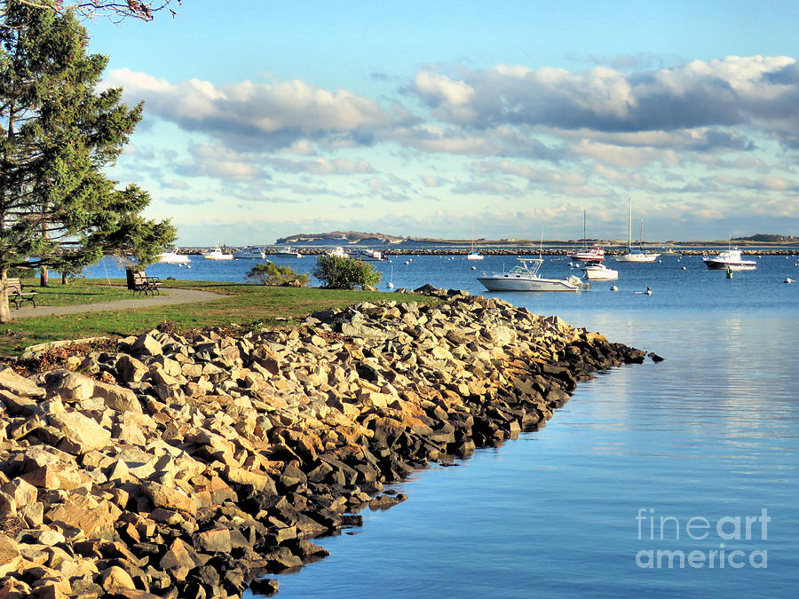 Boat Photograph - Plymouth Harbor Coastline  by Janice Drew