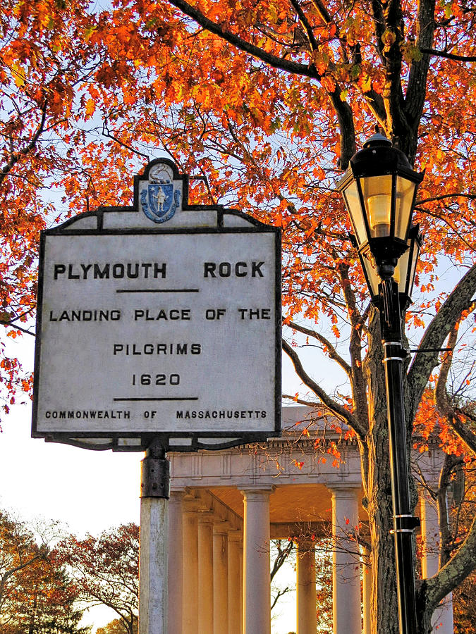 Plymouth Rock Sign Photograph by Janice Drew
