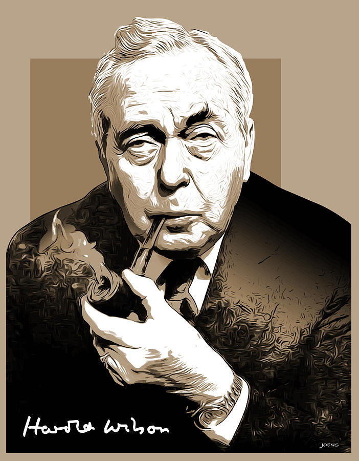 PM Harold Wilson Digital Art by Greg Joens