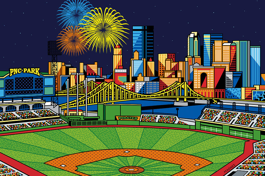 Pittsburgh Pirates Digital Art - PNC Park fireworks by Ron Magnes