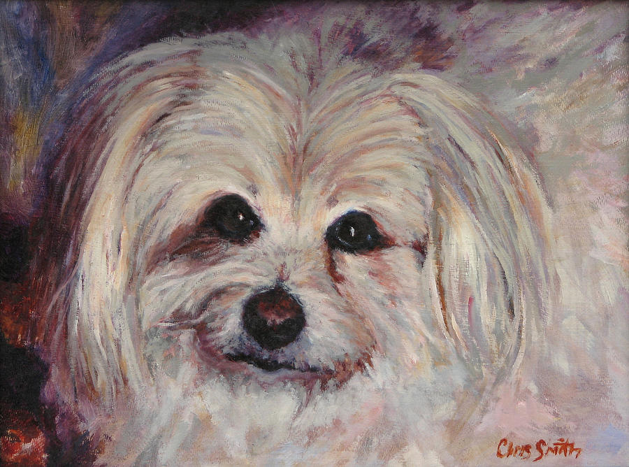 Pet Portraits Painting - Poco short for Pocahontas by Chris Neil Smith Pet Portraits Painting - Poco short for Pocahontas by Chris Neil Smith