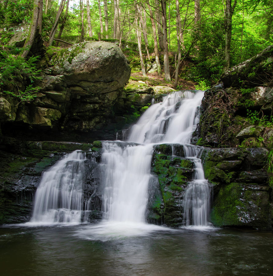 Waterfall Photograph - Pocono Mountain Waterfall by Bill Cannon