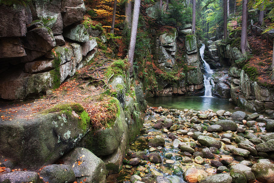 Nature Photograph - Podgorna Waterfall in Przesieka by Artur Bogacki