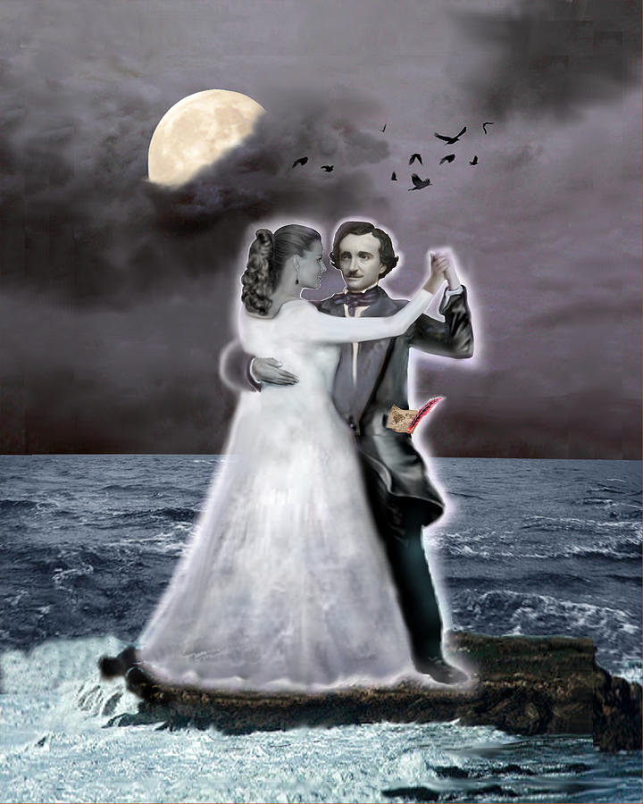 Poe and Annabel Lee Beyond the Sea Digital Art by Glenn Holbrook