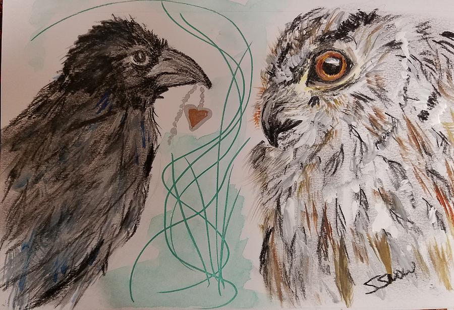 Poe and Ollie Painting by Susan Voidets