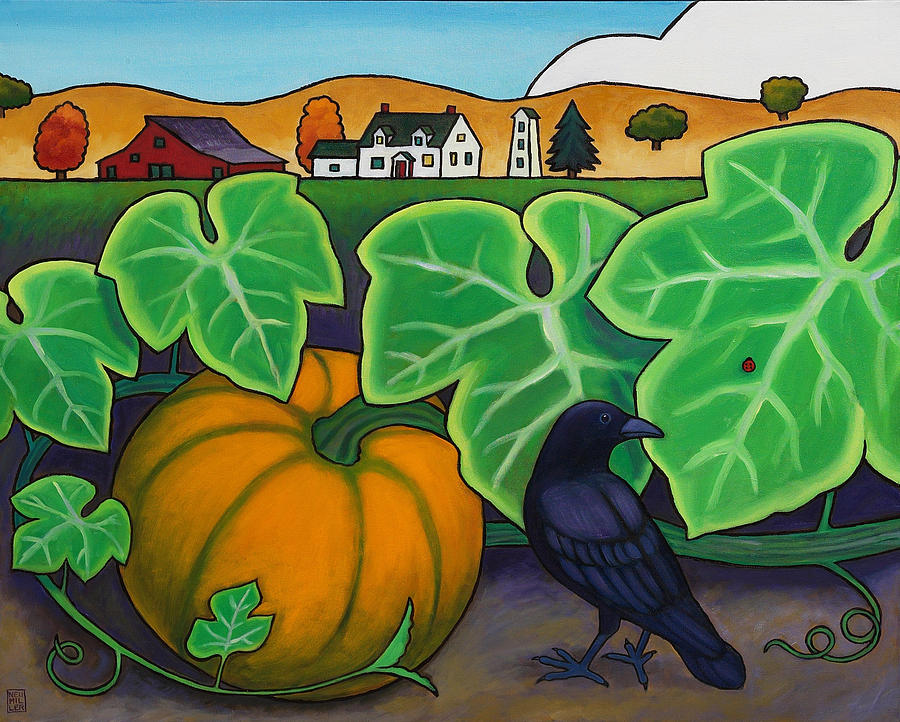 Poes Crow Painting by Stacey Neumiller