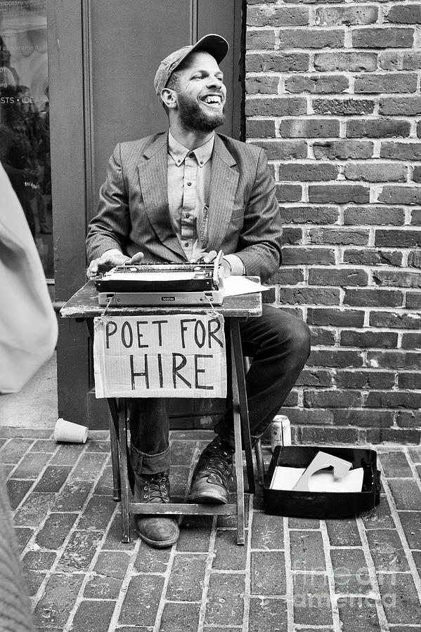 Poet for Hire, Portland, Maine -31172-BW by John Bald Poet for Hire, Portland, Maine -31172-BW by John Bald