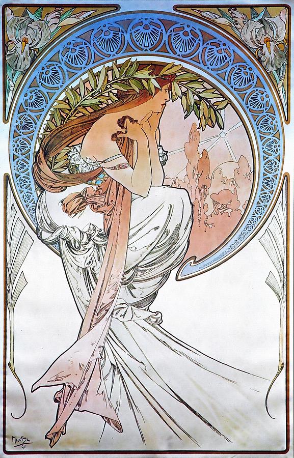 Poetry Painting by Alphonse Mucha