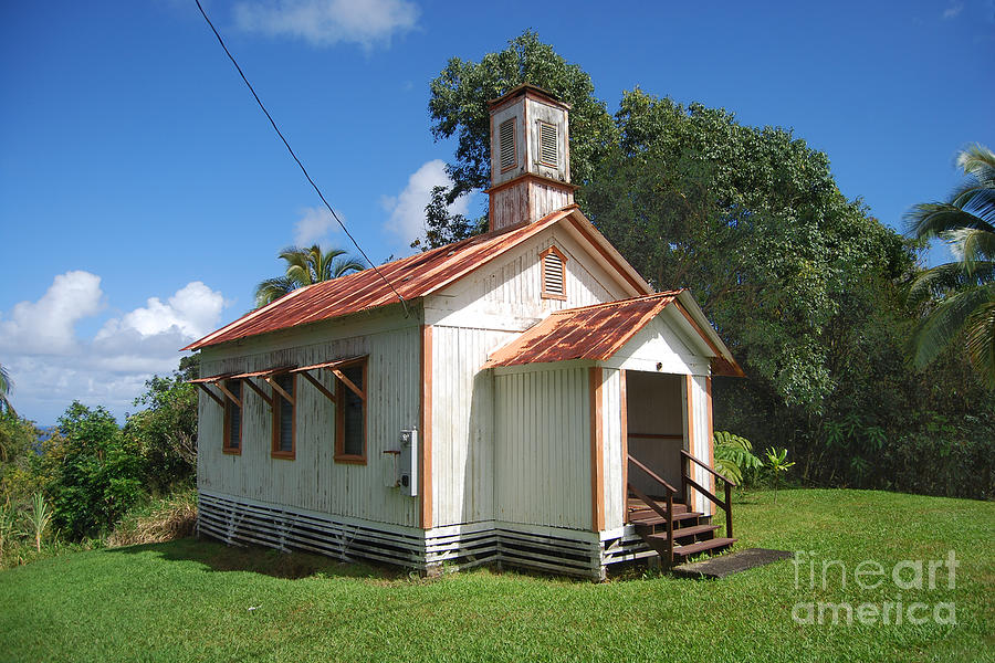 Tiny Photograph - Pohakupuka Congregational Church in Hawaii by Catherine Sherman