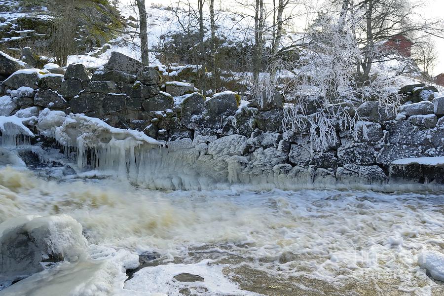 Winter Photograph - Pohjan rapids by Esko Lindell