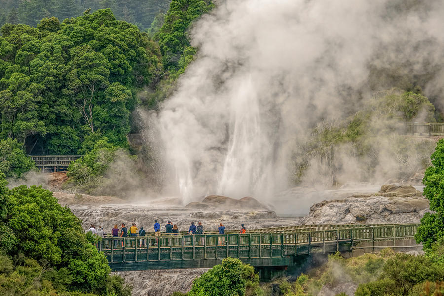 Pohutu Geyser - Te Puia - Rotorua - New Zealand Photograph by Tony Crehan