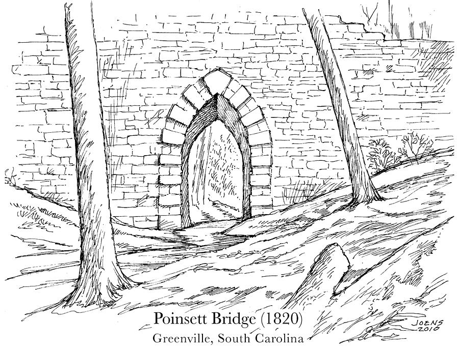 Poinsett Bridge Drawing by Greg Joens