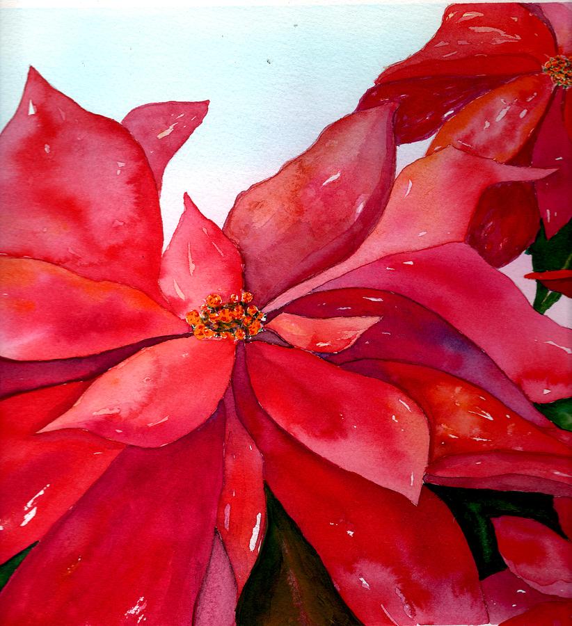 Poinsettia Painting by Bonnie Young
