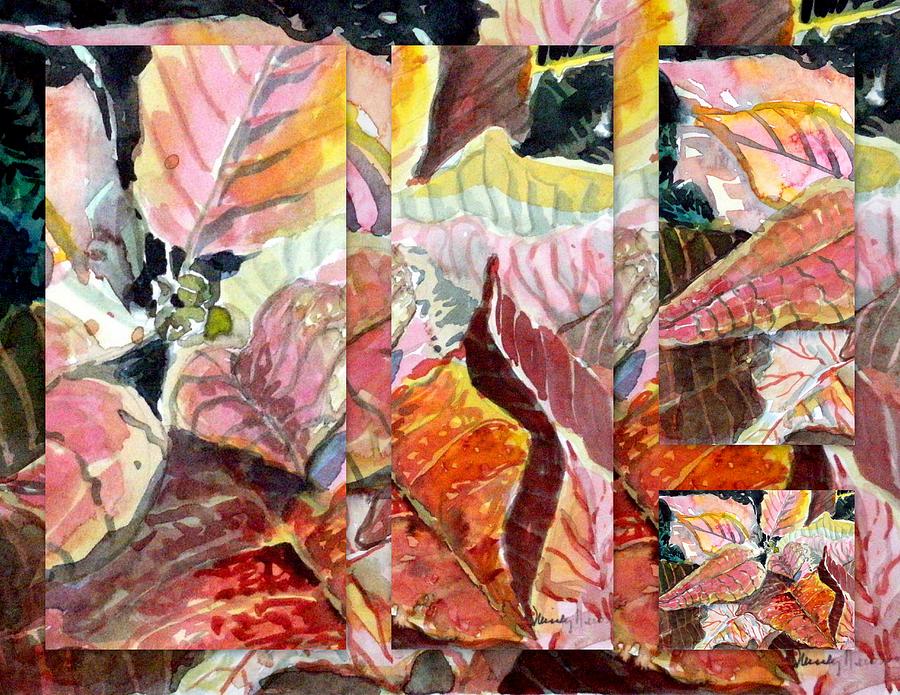 Poinsettia in Collage Painting by Mindy Newman