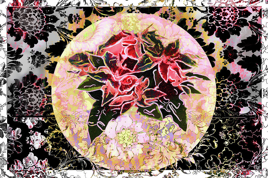 Poinsettias 4 Mixed Media by Priscilla Huber