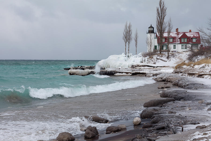Winter at Point Betsie Lighthouse Photograph by Fran Riley