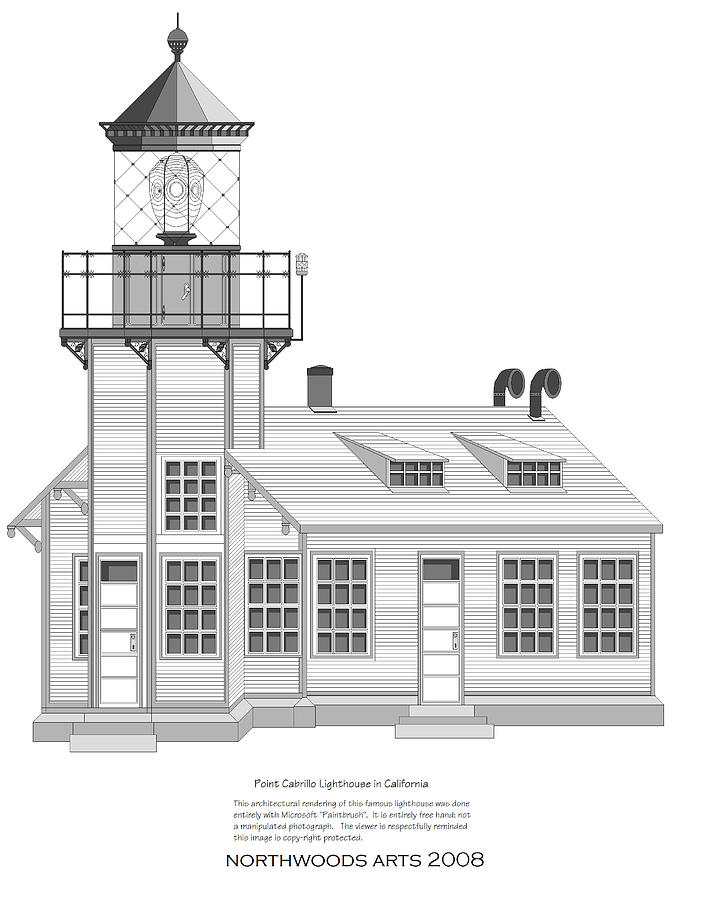 Point Cabrillo Architectural Drawing Painting