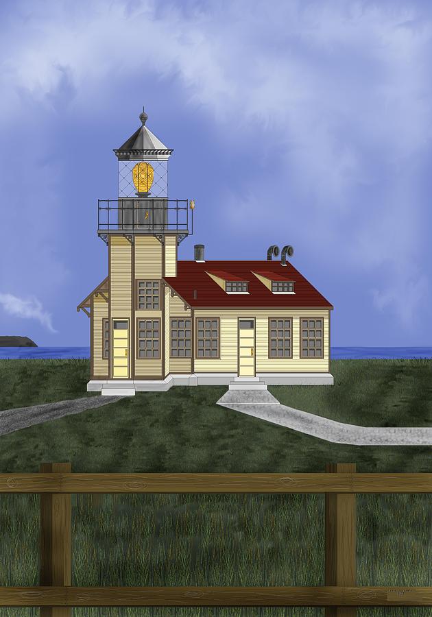 Lighthouse Painting - Point Cabrillo California by Anne Norskog
