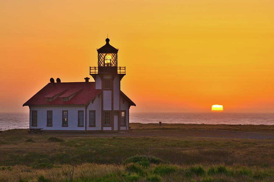 Point Cabrillo Light - Sunset Photograph by Harold Rau