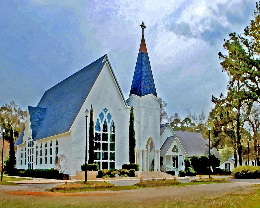 Point Clear Alabama St. Francis Church Painting by Michael Thomas