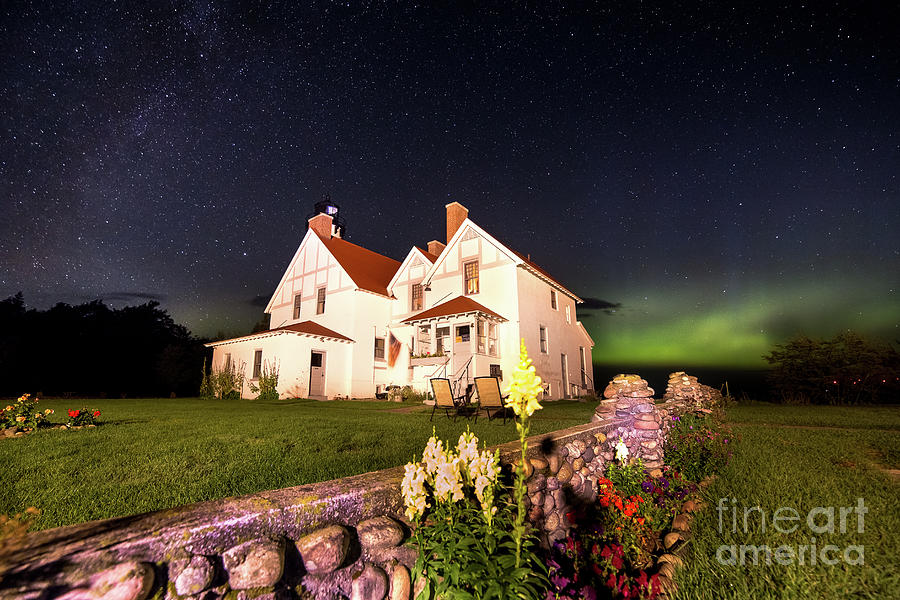 Point Iroquois Lighthouse Northern Lights -4581 Pure Michigan Photograph by Norris Seward