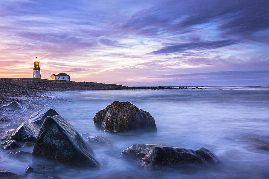 Lighthouse Photograph - Point Judith Blues by Edward King