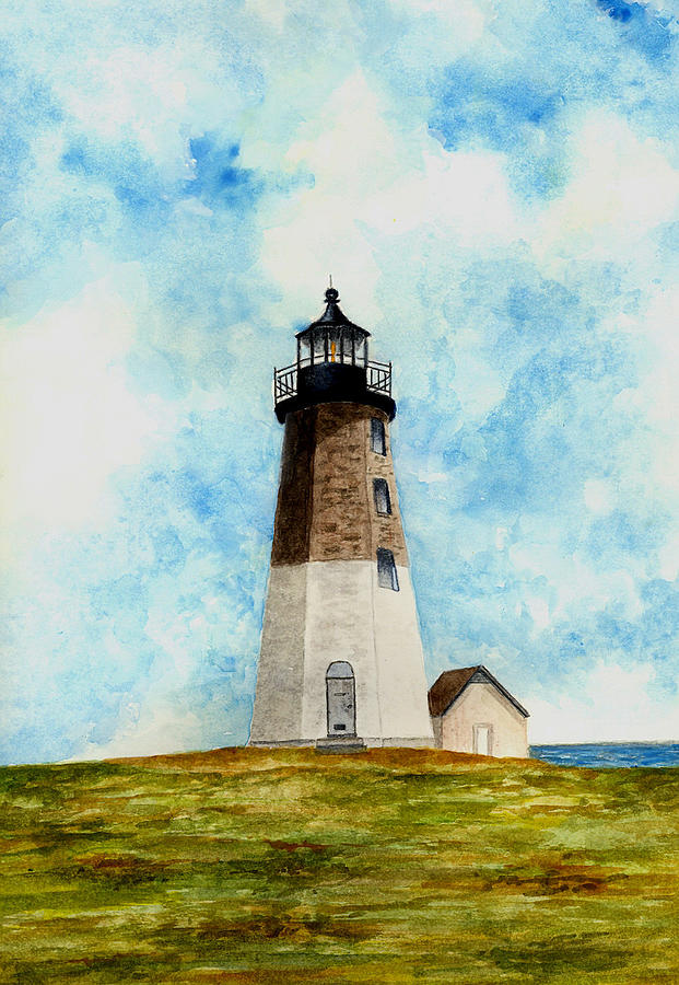 Lighthouse Painting - Point Judith Lighthouse by Michael Vigliotti