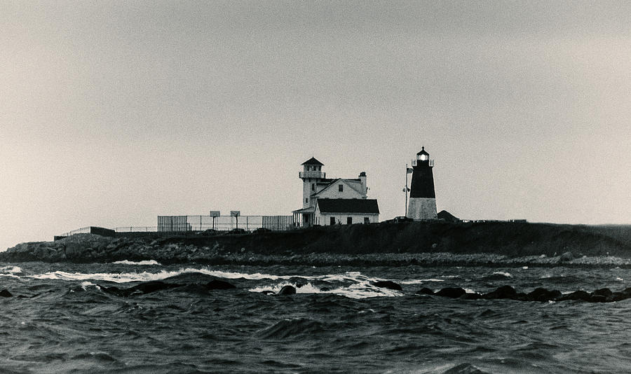 Lighthouse Photograph - Point Judith Lighthouse Narragansett Rhode Island by Nancy De Flon