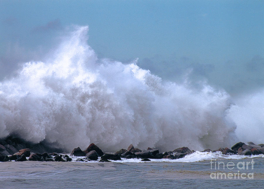 Seascape Photograph - Point Judith Surf by Jim Beckwith