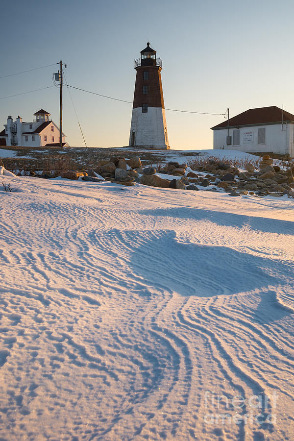 Point Judith Wintertide - Winter at New England Lighthouse Photograph by JG Coleman