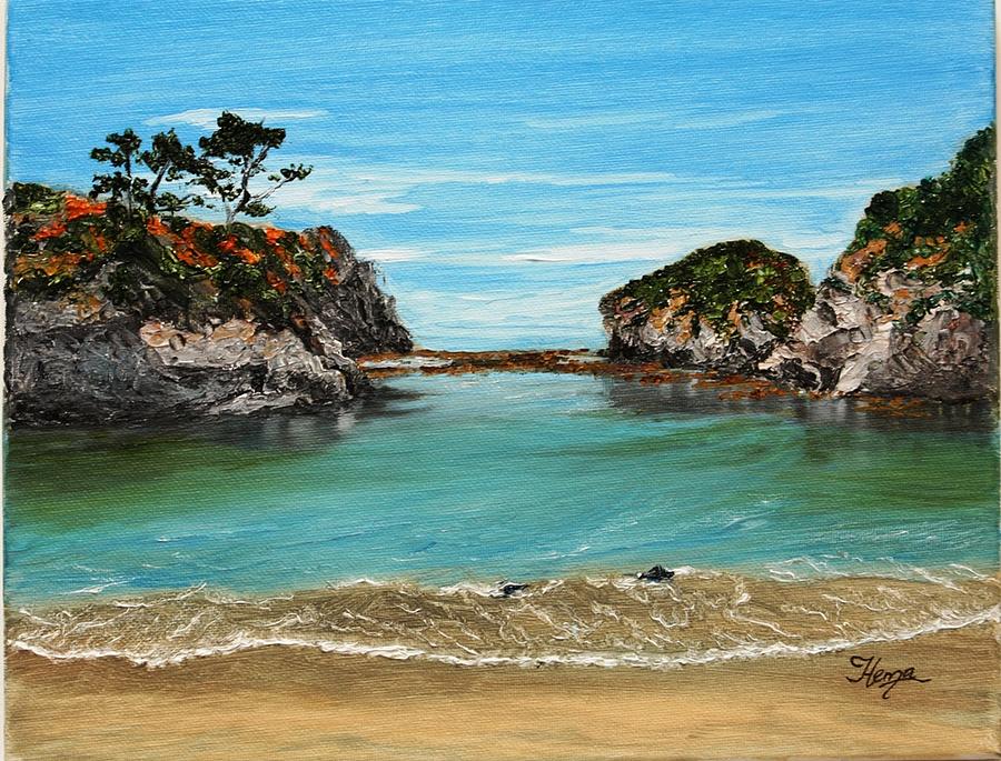 Point Lobos - China Cove Painting Painting by Hema Sukumar - Fine Art ...