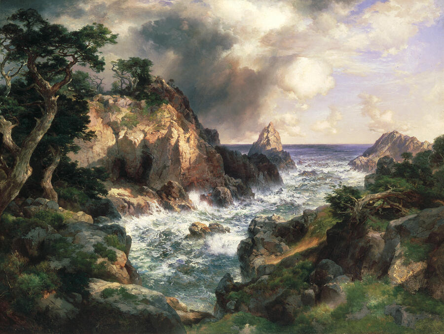 Point Lobos Monterey California, from 1912 Painting by Thomas Moran
