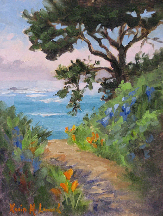 Spring Painting - Point Lobos View by Karin Leonard
