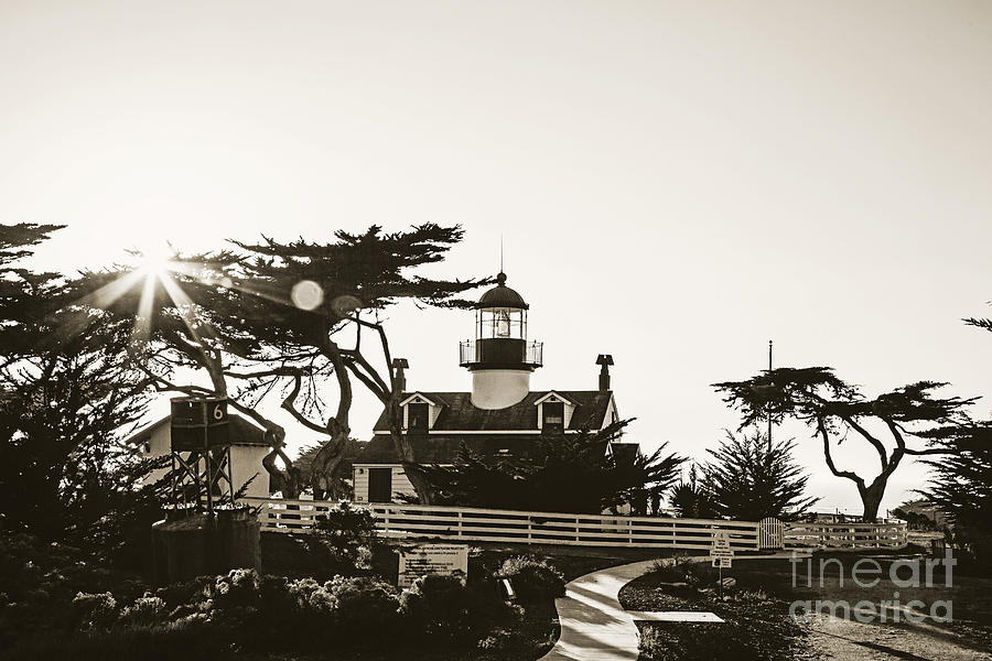 Point Pinos Lighthouse - sepia Photograph by Scott Pellegrin