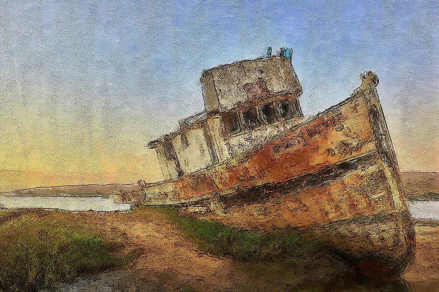 Point Reyes Boat Digital Art by Jon Glaser