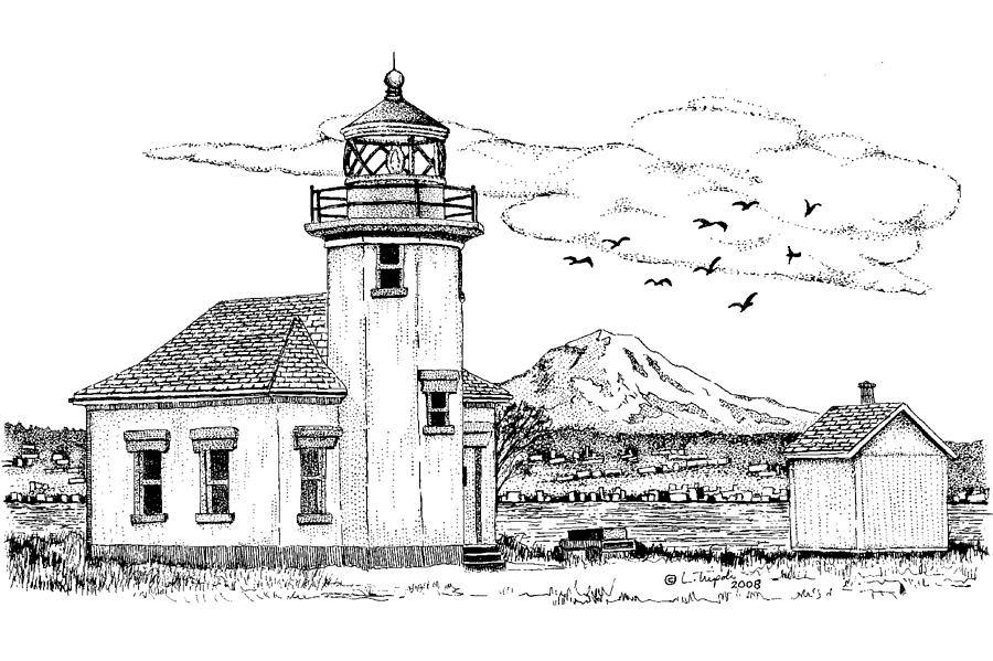 Point Robinson Lighthouse Drawing by Lawrence Tripoli