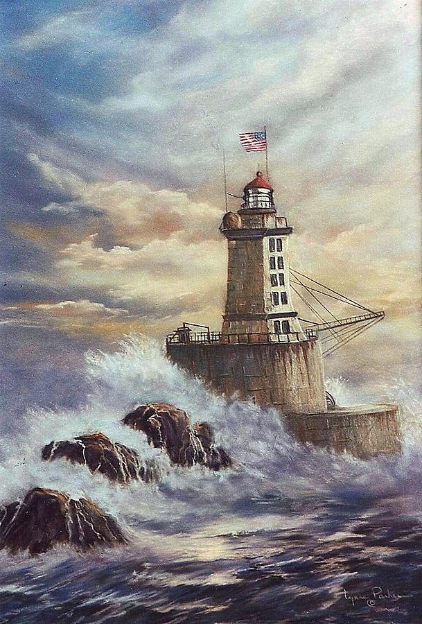 Lighthouse Painting - Point St. George Reef Lighthouse by Lynne Parker Lighthouse Painting - Point St. George Reef Lighthouse by Lynne Parker