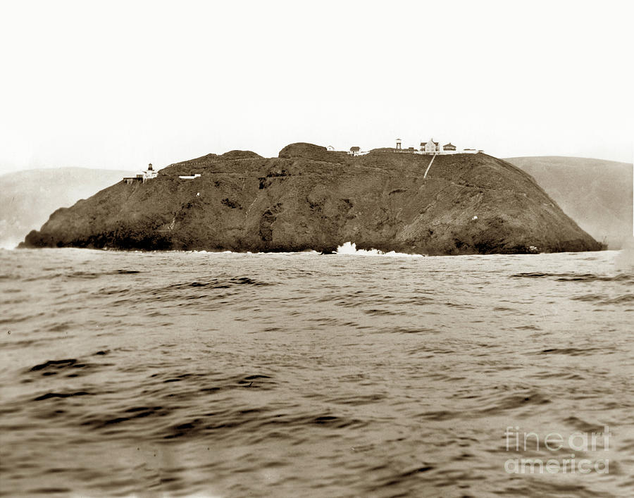 Lighthouse Photograph - Point Sur Light Station from the Ocean Feb. 21, 1935 by Monterey County Historical Society