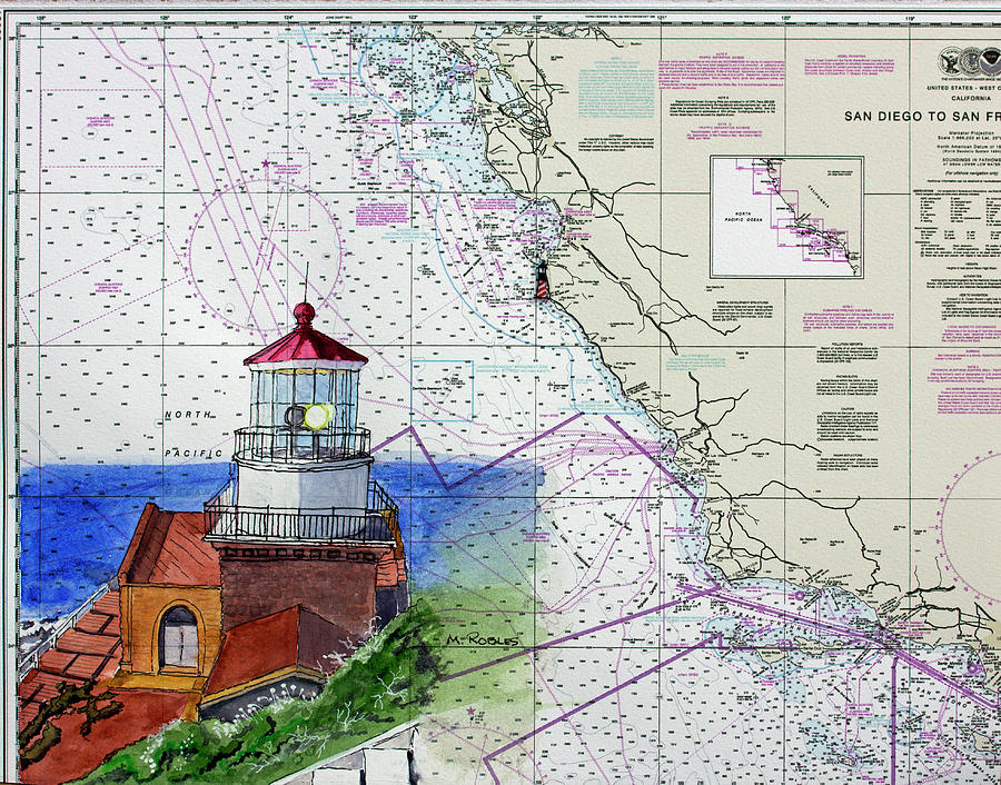 Point Sur Light Station Painting by Mike Robles