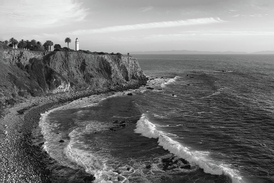 Point Vicente Lighthouse Palos Verdes California - Black And White Photograph