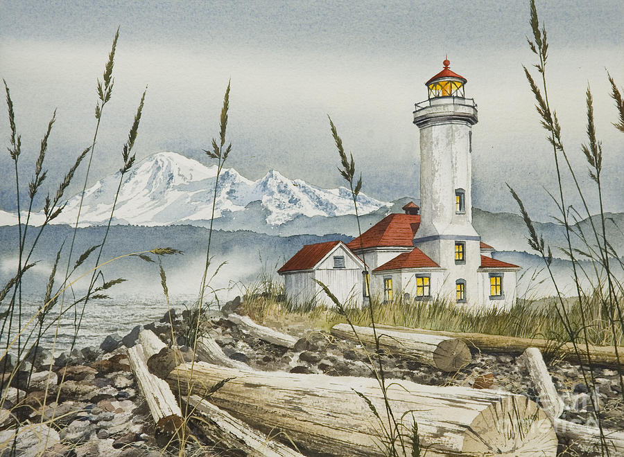 Point Wilson Lighthouse Painting by James Williamson