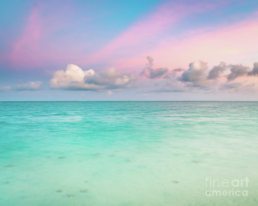 Pointe Desny Beach At Sunset, Mauritius. Photograph