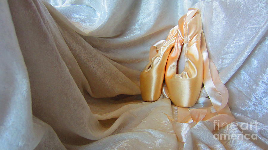 Pointe Shoes on White Photograph by Laurianna Taylor