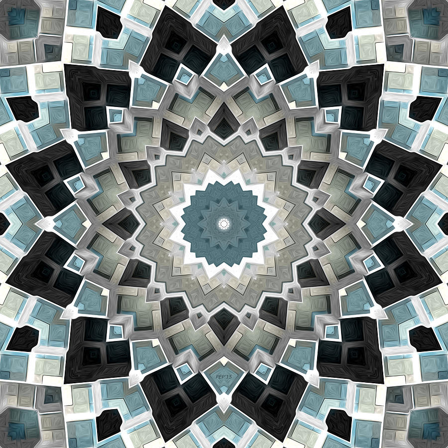 Pointed Geometric Mandala Digital Art by Phil Perkins