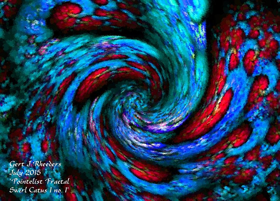 Pointelist Fractal Swirl Catus 1 No. 1 H A Painting